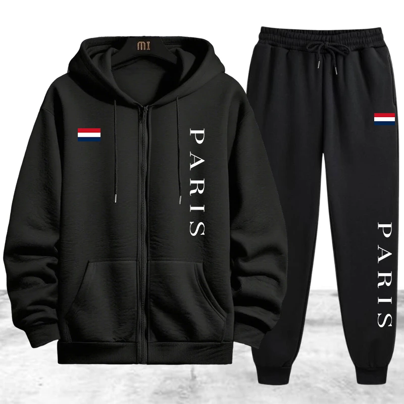 Men'S Accessories Pouch - Paris Printing Men's Tracksuit Casual Zip