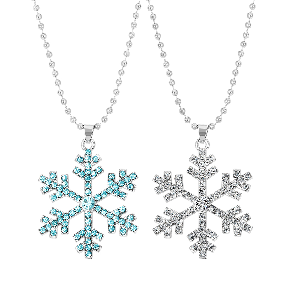 Men'S Accessories Jewelry - Magical Blue Crystal Snowflake Pendant Necklace