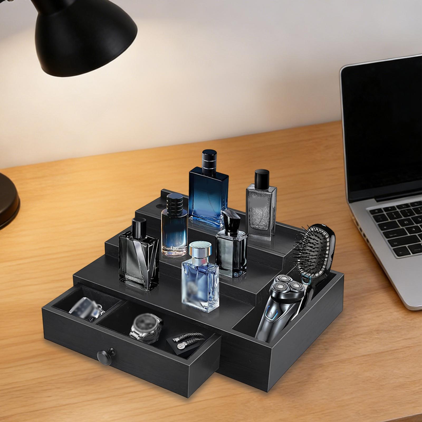 Men'S Accessories Wardrobe - Trapezoidal Perfume Organizer Stand with Velvet