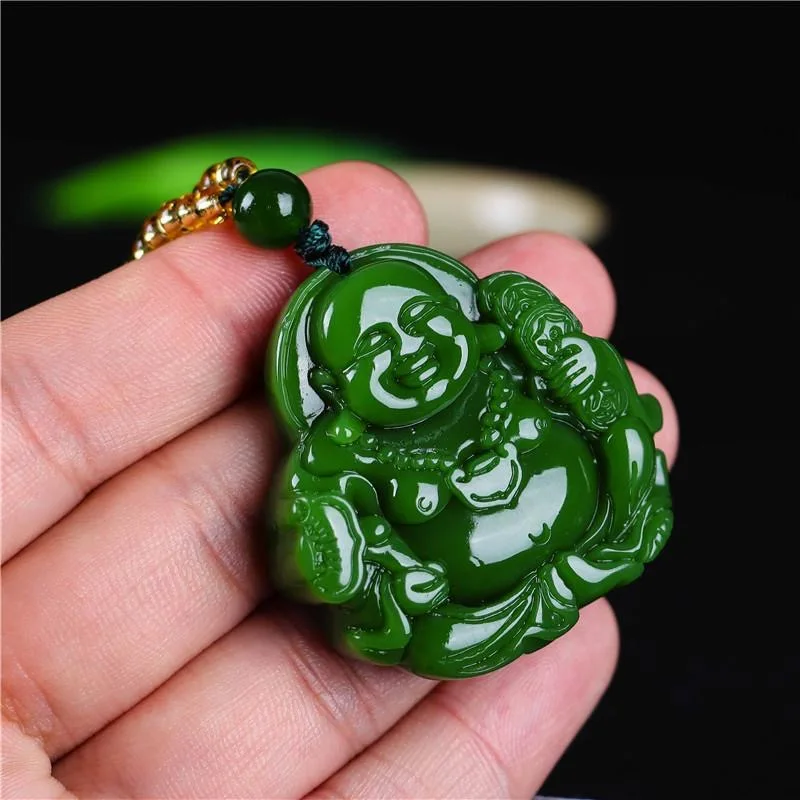 Chinese Green Jade Maitreya Bu - Men'S Accessories Jewelry 评论和价格