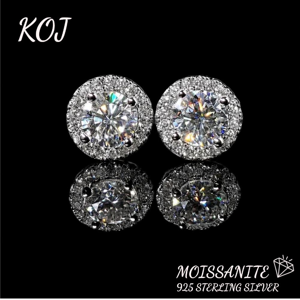 KOJ 1PC S925 Silver Moissanite - Men Accessories Low Price 评论和价格