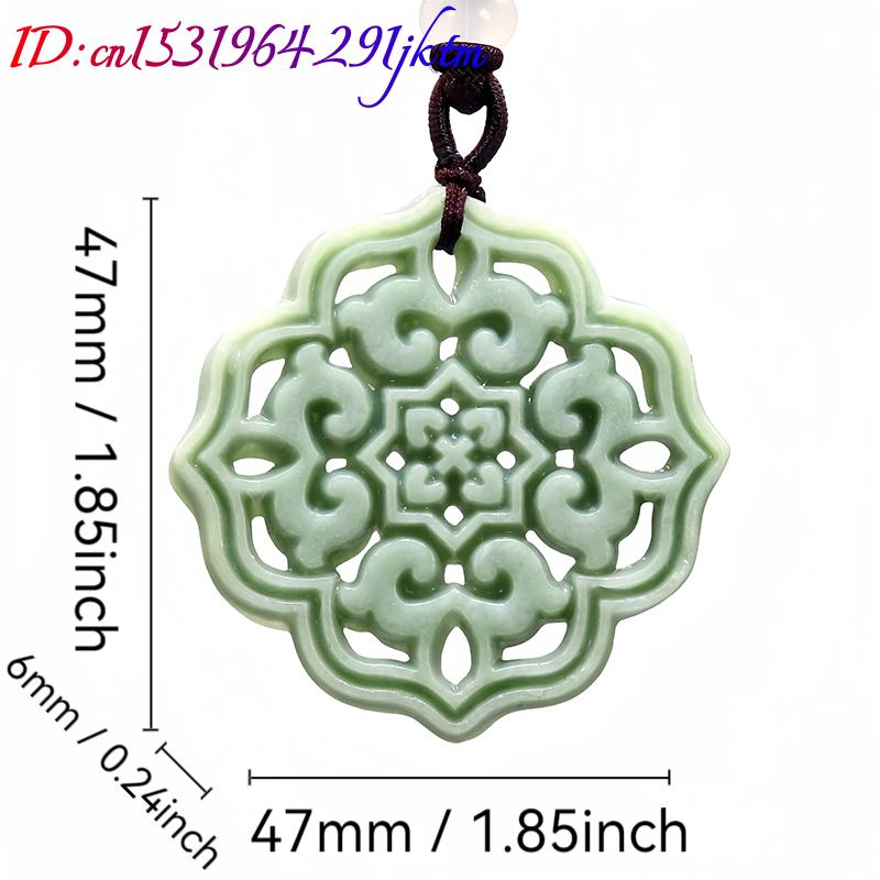 Natural Real Jade Flower Penda - Men'S Accessories Jewelry 评论和价格