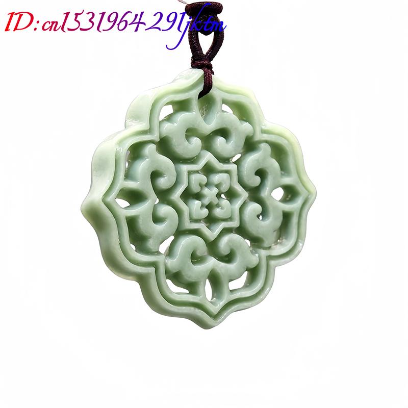 Natural Real Jade Flower Penda - Men'S Accessories Jewelry 评论和价格