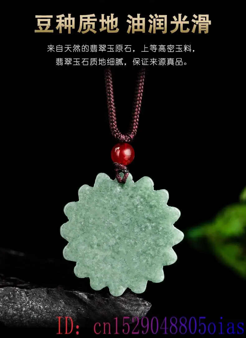 Green Jadeite Sunflower Pendan - Men'S Accessories Jewelry 评论和价格