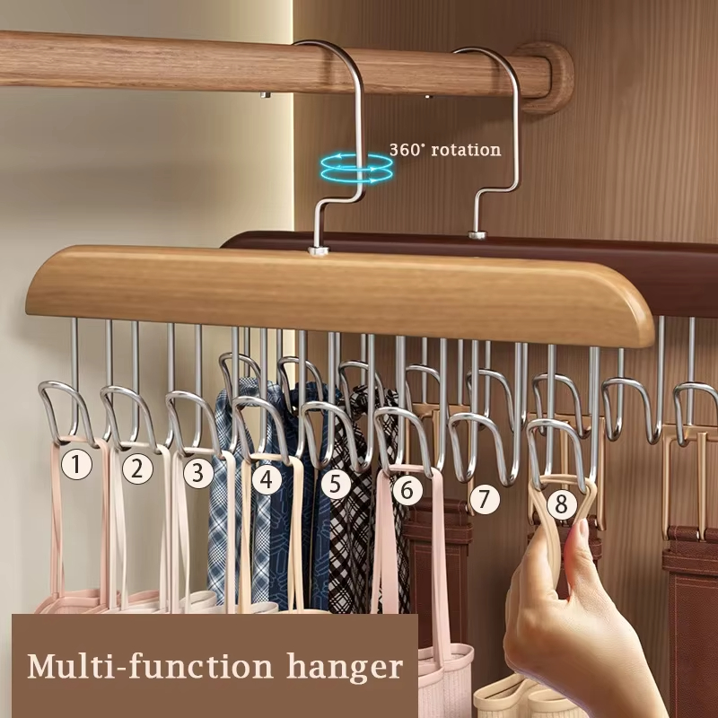 Solid Wood 8 Hook Belt Hanger  - Men'S Accessories Wardrobe 评论和价格
