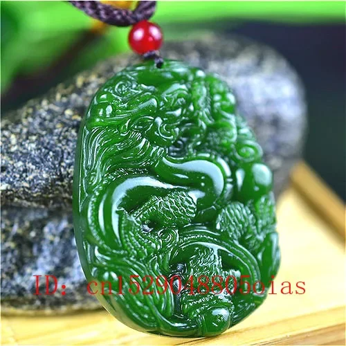 Natural Green Chinese Jade Dra - Men'S Accessories Jewelry 评论和价格