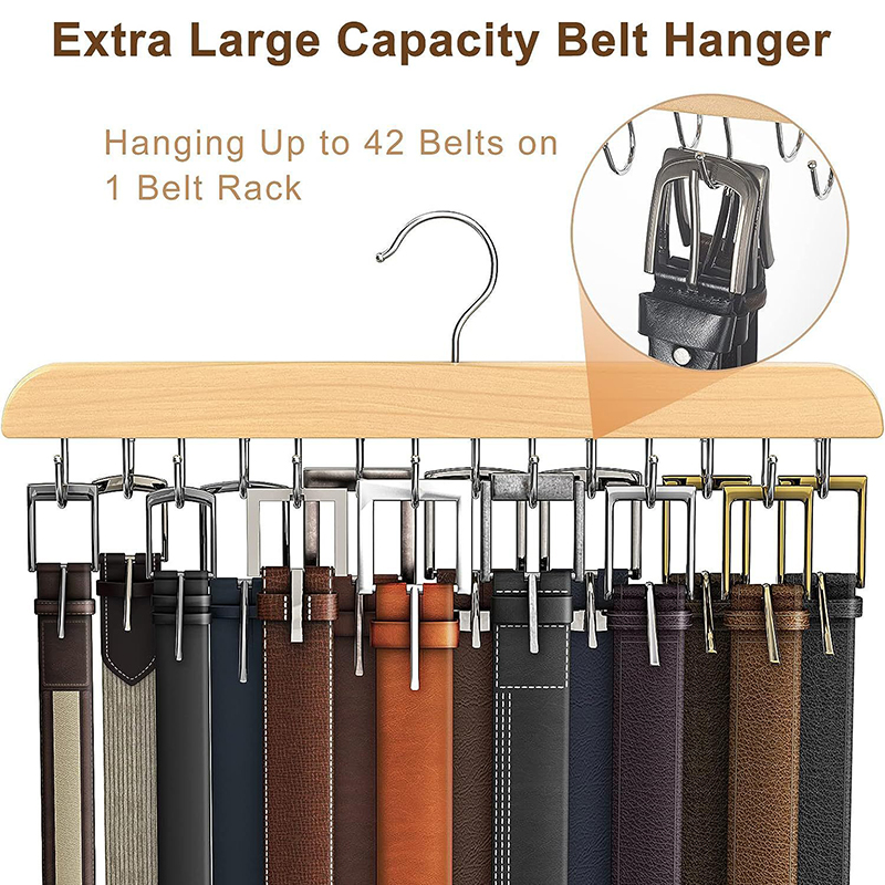 Wooden Belt Rack Women Storage - Men'S Accessories Wardrobe 评论和价格