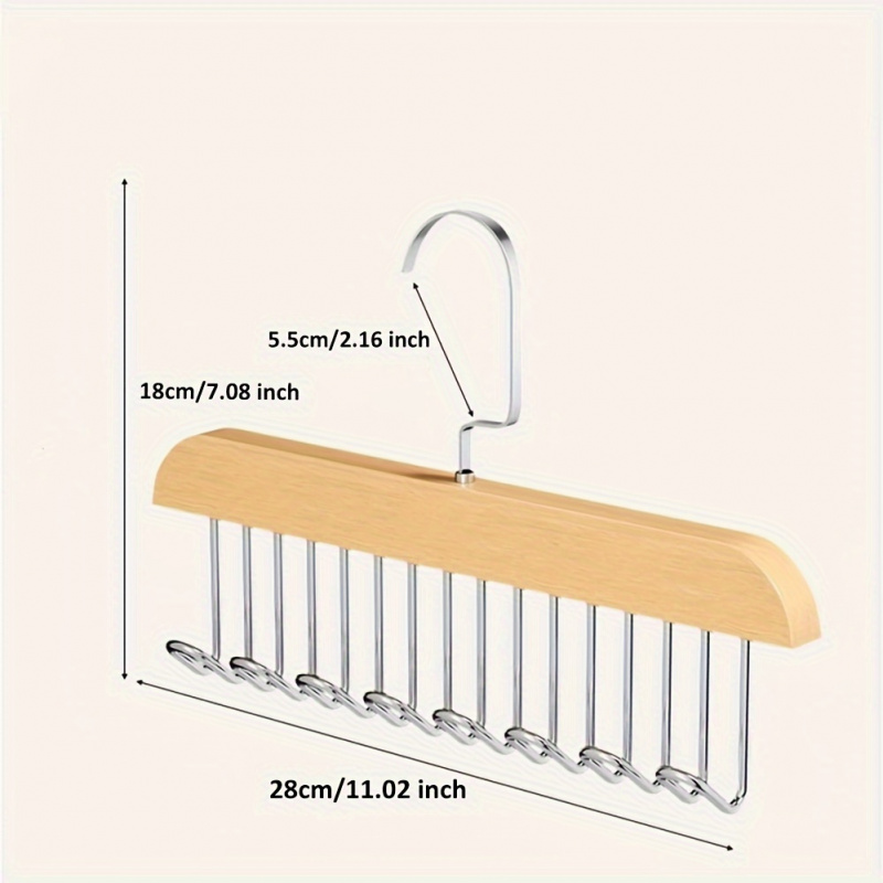 8 hook Wooden Belt Rack Storag - Men'S Accessories Wardrobe 评论和价格