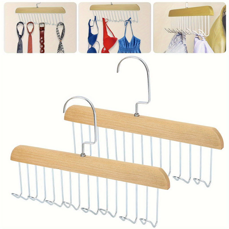 8 hook Wooden Belt Rack Storag - Men'S Accessories Wardrobe 评论和价格