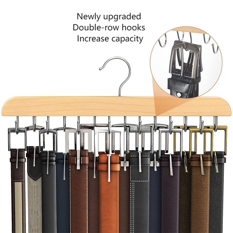 Wooden Belt Rack Women Storage - Men'S Accessories Wardrobe 评论和价格